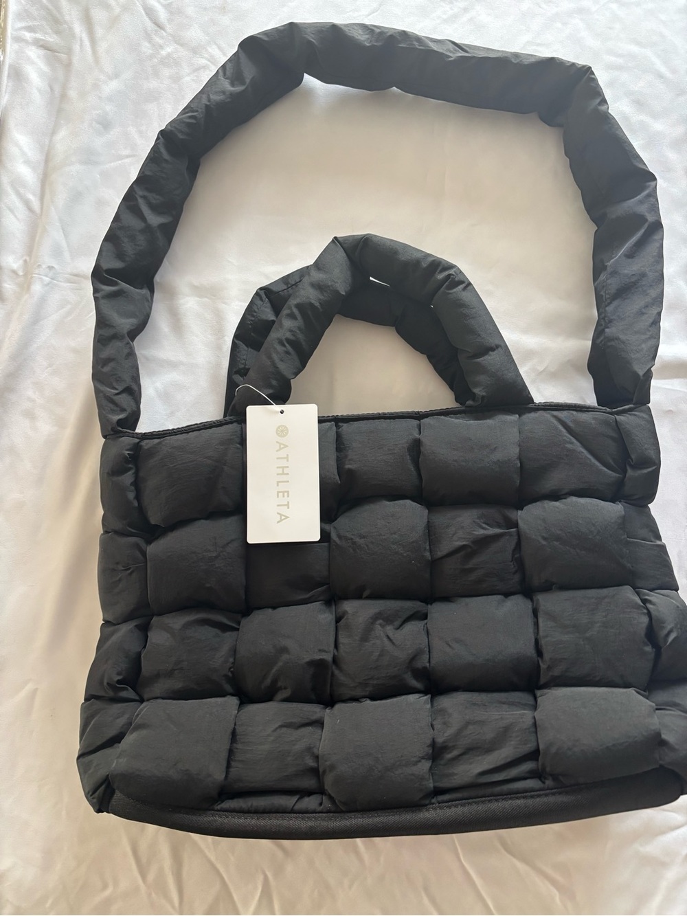 Athleta Quilted Puffer Tote in Black